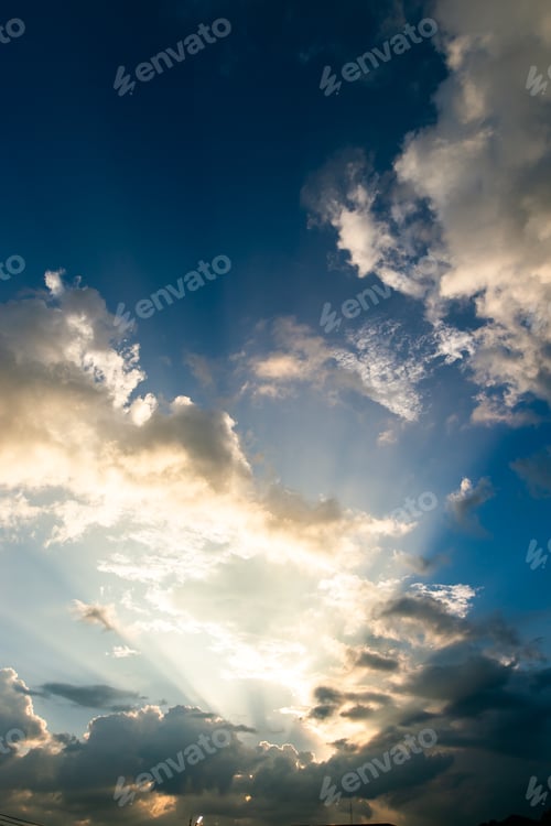 Preview: colorful dramatic sky with cloud at sunset.