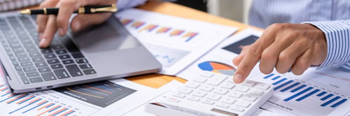 Preview: Auditor Checking Financial Report. Paperwork In The Office And Audit. Asian male finance staff Is ex