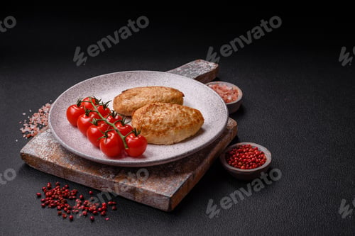 Preview: Delicious fresh fried minced cutlets with spices and herbs