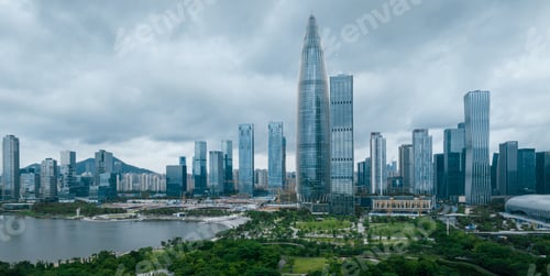 Preview: Aerial view of landscape in Shenzhen city,China