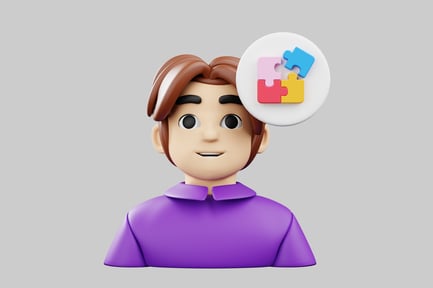 Preview: Thinking boy puzzle connection