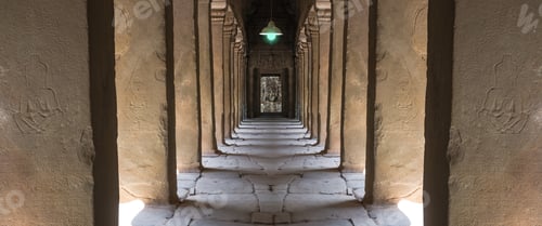 Preview: Interior with mural at Angkor Wat,cambodia