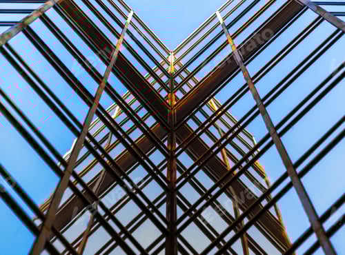 Preview: Office buildings windows. Glass architecture facade design with reflection