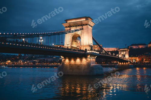 Preview: Chain Bridge Reflections On Danube
