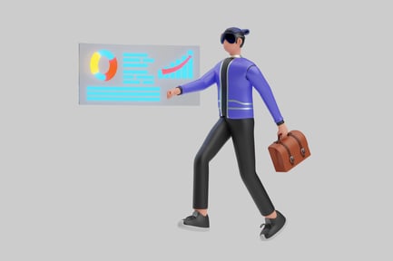 Preview: Vr business person with briefcase