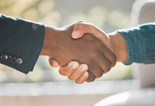 Preview: Lets give this our all. Shot of two businessmen shaking hands in agreement.