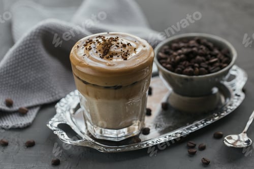 Preview: Dalgona whipped coffee, instant, cream, iced coffee