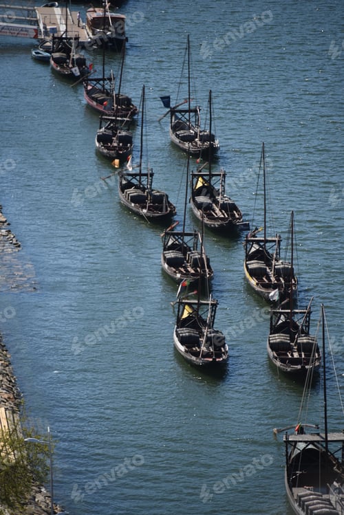 Preview: Aerial view of many ships on the port