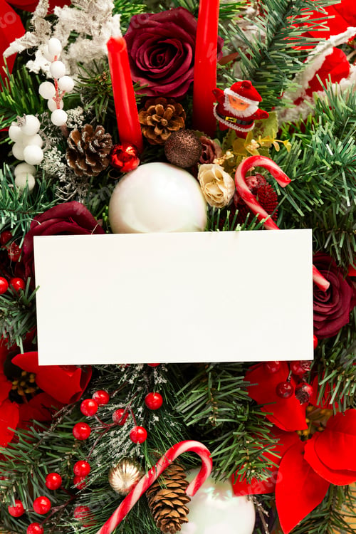 Festive Christmas Decoration with Blank Card
