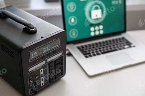 Preview: Mobile charging station for searchlights. Electrical equipment for exhibition