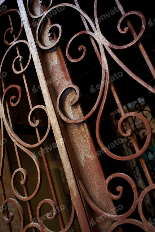 Preview: Rusty Metal Ornament Details with Swirls and Curves