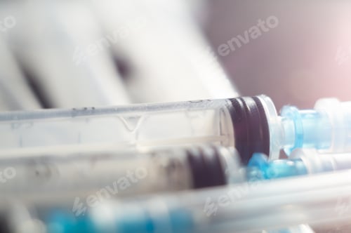 Preview: Closeup shot of syringes and hypodermic needles