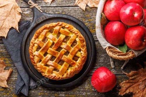 Preview: Delicious Apple Pie with Fresh Red Apples