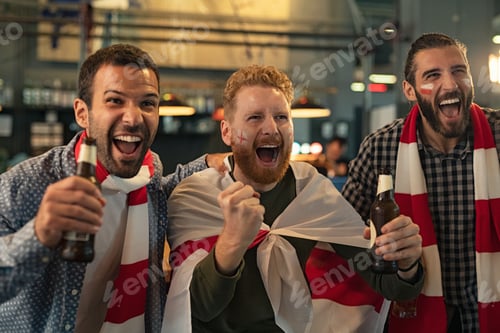 Preview: Friends cheering while supporting team