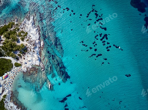 Preview: Beautiful beach top aerial view drone shot