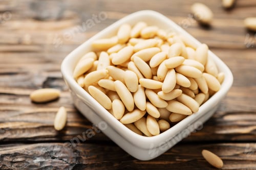 Preview: pine nut on the wooden table