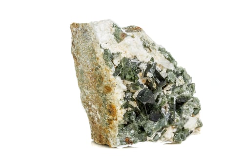 Preview: Macro mineral tourmaline stone on white background