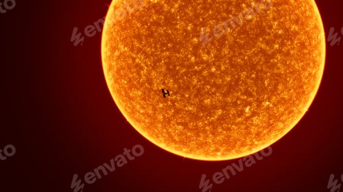 Preview: sun with International Space Station