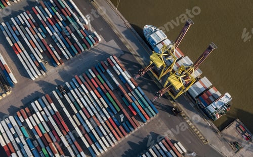 Preview: Aerial view of container terminal