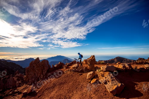Preview: Woman traveling mountains on La Palma island
