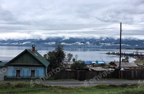 Preview: Village on the background of the lake