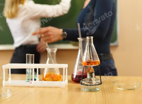 Preview: Chemistry laboratory glassware with liquid formula