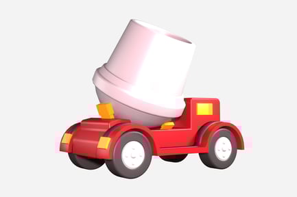 Preview: 3D Rotating Drum Construction Cement Concrete Mixer Icon