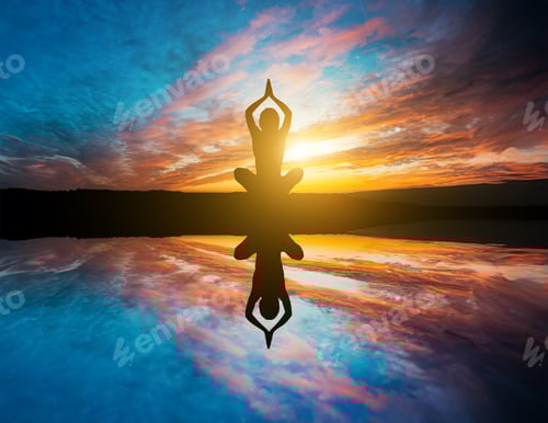 Preview: Sunset yoga woman