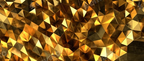 Preview: Geometrical abstract gold tiled triangle pattern background