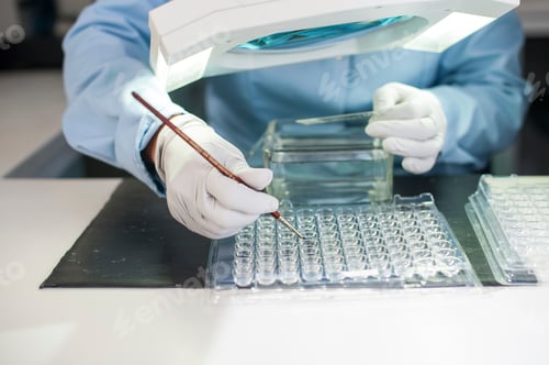 Preview: Scientist pipetting a sample in a laboratory setting