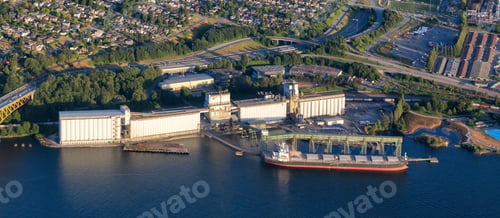 Preview: Industrial site in Vancouver, British Columbia, Canada. Aerial View.