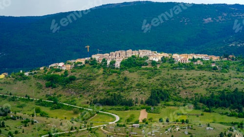 Preview: Mountain landscape at Gran Sasso Natural Park, in Abruzzo, Italy
