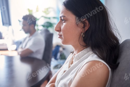 Preview: Im not going to be the first to apologise. Shot of a young couple arguing at home.