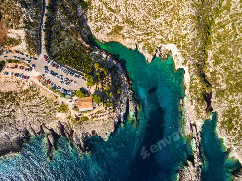 Preview: Aerial view of Porto limnionas beach in Zakynthos (Zante) islan