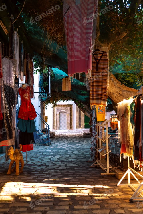 Preview: One of beautiful streets of medina in Mahdia. Tunisia.