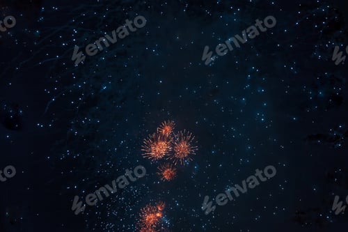 Preview: Holiday fireworks backgrounds with sparks, colored stars and bright