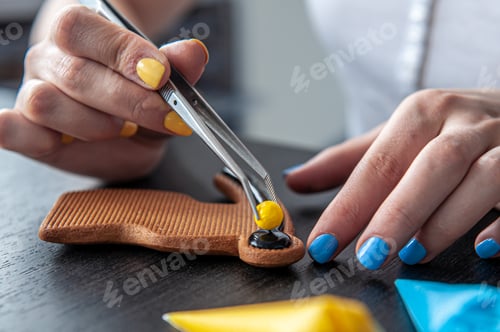 Preview: The process of making handmade gingerbread, decortive details.