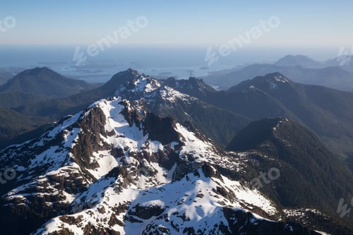 Preview: Aerial landscape view of the mountains by the Pacific Ocean Coast