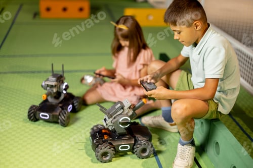 Preview: Kids playing with robotic cars