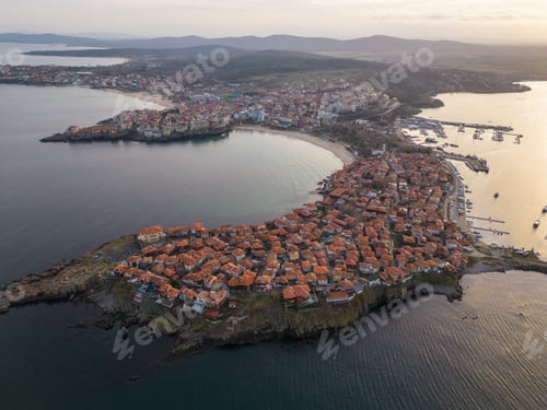 Preview: Aerial view of the old town Sozopol, Burgas region, Bulgaria