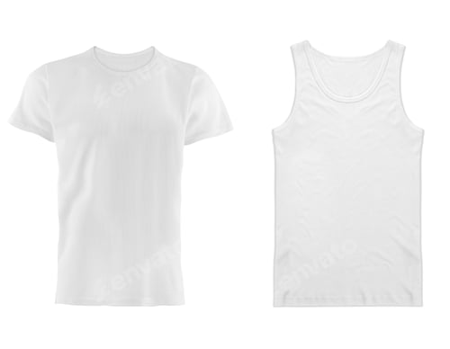 Vista previa: dos camisetas blancas aisladas