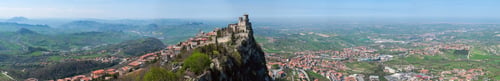Preview: Panoramic view of the fortress of Guaita in San Marino Republic