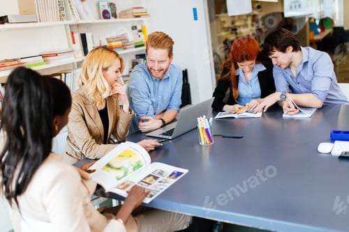 Preview: Business people collaborating in office and working on project together