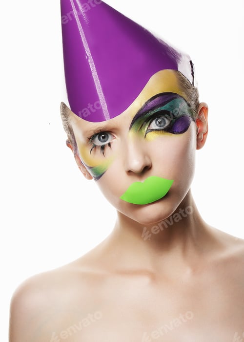 Preview: Young woman with colorful makeup