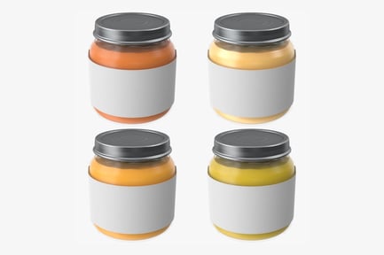 Preview: Infant Food Jars Set with Label