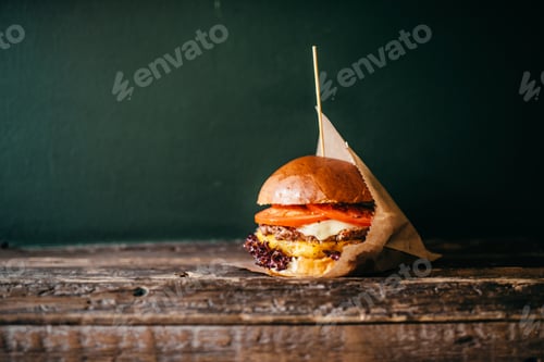 Preview: Fresh grilled burger, american fast food