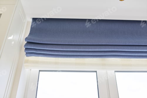 Preview: Roman blind in the interior detail close-up
