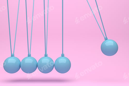 Preview: Color Full Newton ball, Balance ball , design, toy,pink, blue,Yellow