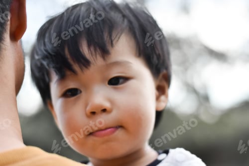 Preview: Close up portrait Asian cute baby boy