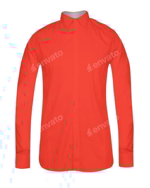 Preview: Crisp Bright Orange Button Down Long Sleeved Shirt